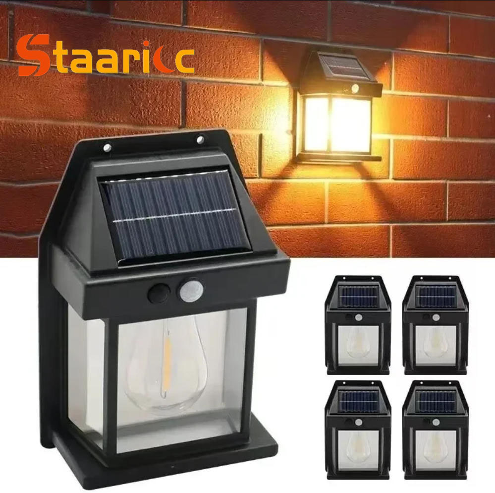 Solar Wall Sconce - Outdoor Solar Tungsten Wall Light with
