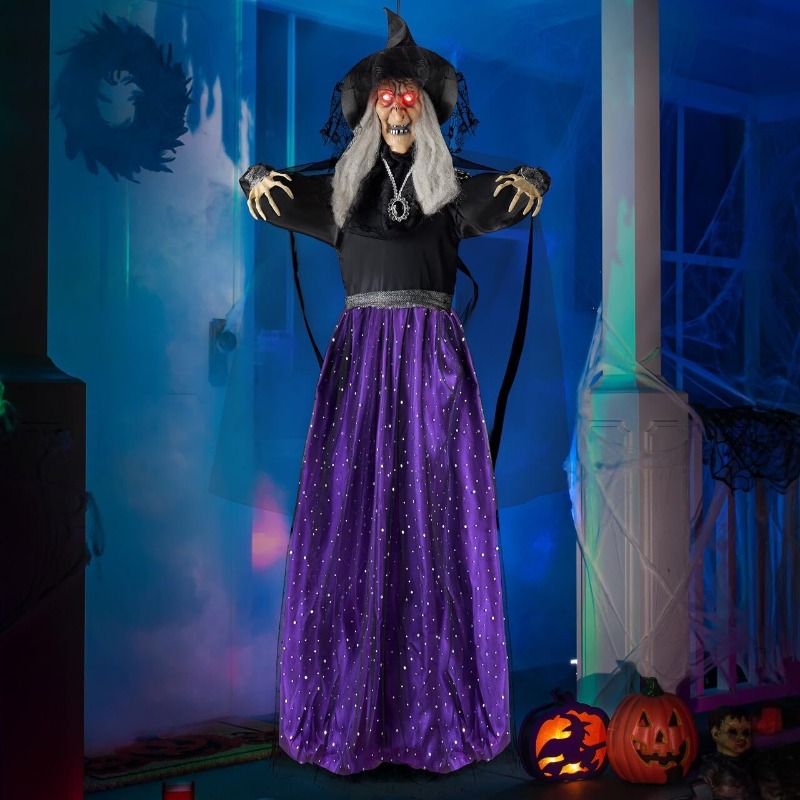 Outdoor Lighting Design - 47'' Animated Witch Halloween Decorations Outdoor